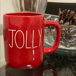 Rae Dunn JOLLY coffee mug cup holiday Christmas gift NWT